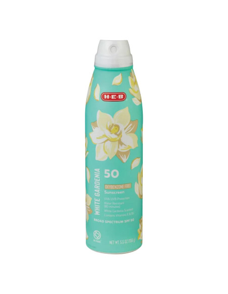 Protector Solar en Spray HEB Gardenia Blanca SPF 50 156g