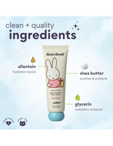 Crema para Pies Dearcloud Miffy 89 ml - Reparadora Talones Agrietados