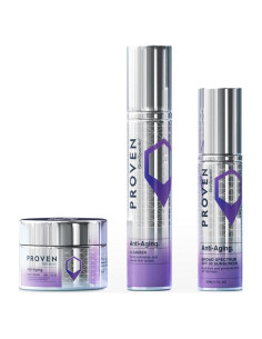 Rutina Anti-Envejecimiento 3 Pasos Proven - Limpiador, Crema Nocturna y SPF 30