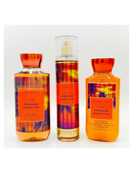 Paquete de Baño Fiji Sunshine Guava-Tini 3 Piezas Gel, Bruma y Loción