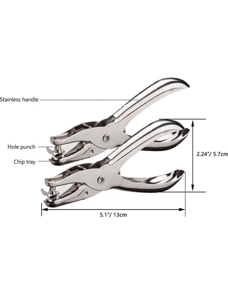Perforadora de Papel HZMM 2 Pcs 1/4 y 1/8 Pulgada 8 Hojas