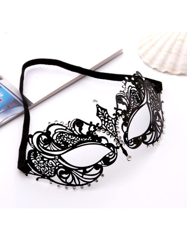 Máscara de Masquerade JOYFISCO de Metal con Rhinestones
