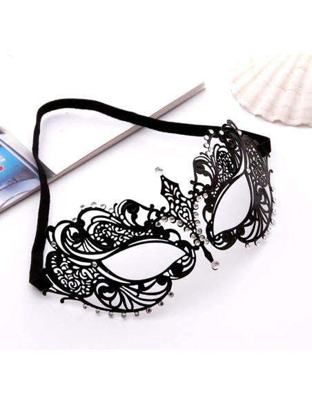 Máscara de Masquerade JOYFISCO de Metal con Rhinestones