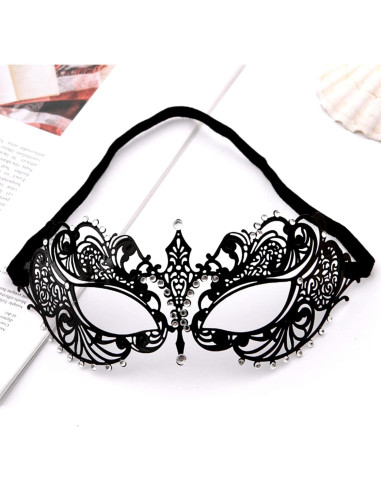 Máscara de Masquerade JOYFISCO de Metal con Rhinestones