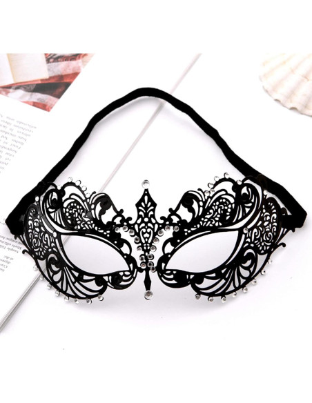 Máscara de Masquerade JOYFISCO de Metal con Rhinestones