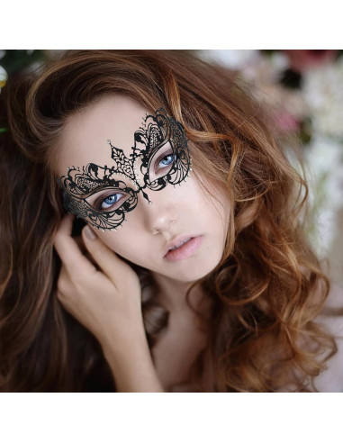 Máscara de Masquerade JOYFISCO de Metal con Rhinestones