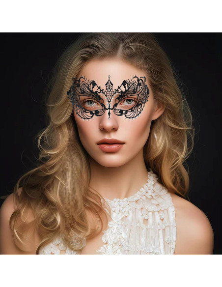 Máscara de Masquerade JOYFISCO de Metal con Rhinestones