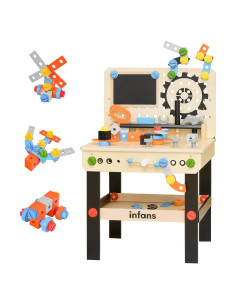 Banco de Herramientas INFANS para Niños con 75 Accesorios