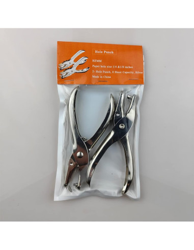 Perforadora de Papel HZMM 2 Pcs 1/4 y 1/8 Pulgada 8 Hojas