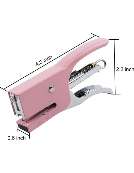 Grapadora de Mano Aacehlh Rosa Mini 15 Hojas + 750 Grapas