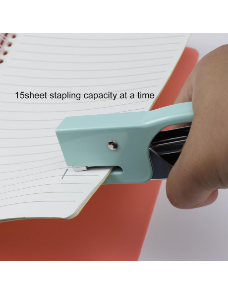 Grapadora de Mano Aacehlh Rosa Mini 15 Hojas + 750 Grapas