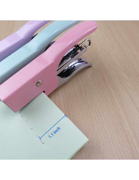 Grapadora de Mano Aacehlh Rosa Mini 15 Hojas + 750 Grapas