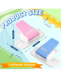 Perforadora de Papel Gueevin 2 Pcs Borde Floral y S 11.94 cm 2