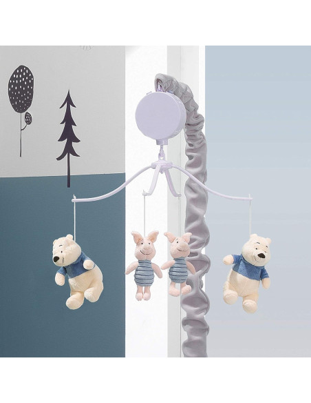 Móvil Musical para Cuna Lambs & Ivy Pooh Bear Gris
