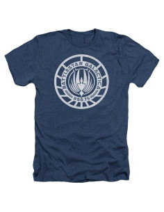 Camiseta Heather Battlestar Galactica Hombre Azul Marino XL