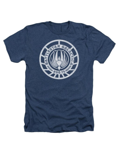 Camiseta Heather Battlestar Galactica Hombre Azul Marino XL