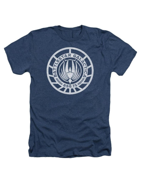 Camiseta Heather Battlestar Galactica Hombre Azul Marino XL