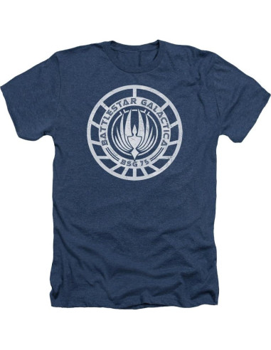 Camiseta Heather Battlestar Galactica Hombre Azul Marino XL