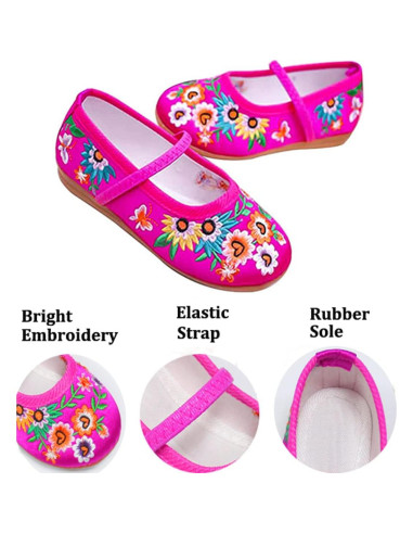 Zapatos de disfraz para niñas IDOTTA Mary-Jane bordados