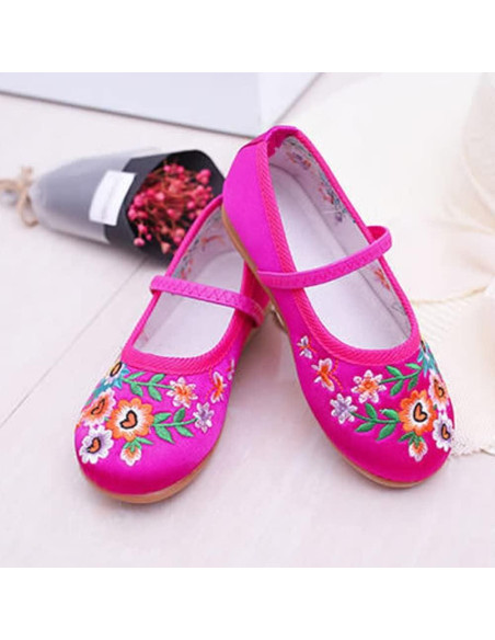 Zapatos de disfraz para niñas IDOTTA Mary-Jane bordados