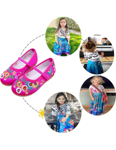 Zapatos de disfraz para niñas IDOTTA Mary-Jane bordados