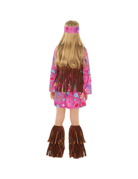 Disfraz Hippie para Niñas Morph - Conjunto 70s Mediano Rosa