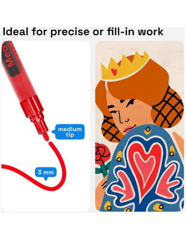 Marcadores de Pintura Acrílica ARTISTRO 12 Unidades Punta Media