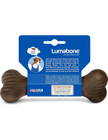 Juguete Masticable Lumabone Bulkster Pequeño Carne de Res
