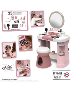 Mesa de Maquillaje Smoby con Espejo y 15 Accesorios - 3 Años 2