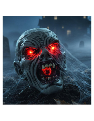 Cabeza de Zombie Solar JJALIGHTS 14.5 cm Decoración Halloween