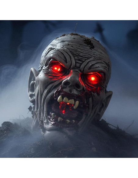 Cabeza de Zombie Solar JJALIGHTS 14.5 cm Decoración Halloween