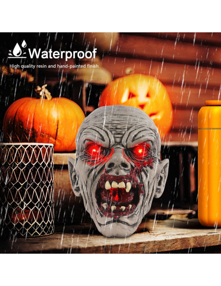 Cabeza de Zombie Solar JJALIGHTS 14.5 cm Decoración Halloween