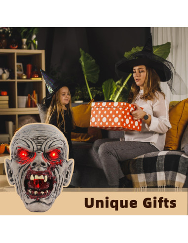 Cabeza de Zombie Solar JJALIGHTS 14.5 cm Decoración Halloween