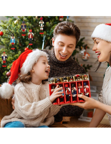 12 Adornos de Cascanueces de Madera para Navidad - Sumind