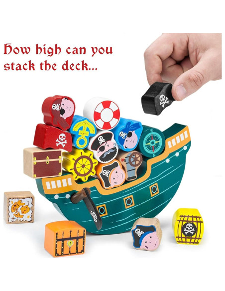 Juego de Equilibrio Barco Pirata Imagination Generation 18 Piezas