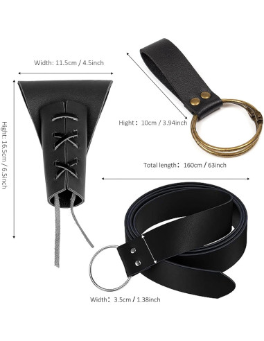 Soporte de Espada Medieval SUMGOGO con Cinturón Ajustable Negro