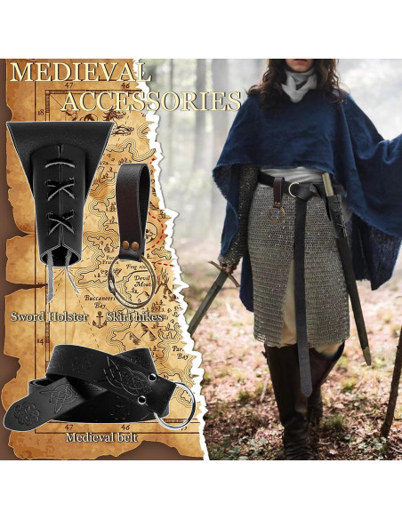 Soporte de Espada Medieval SUMGOGO con Cinturón Ajustable Negro