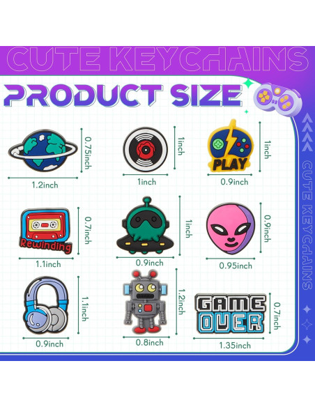 Llaveros de Videojuegos Batiyeer - 36 Piezas PVC 3x3cm