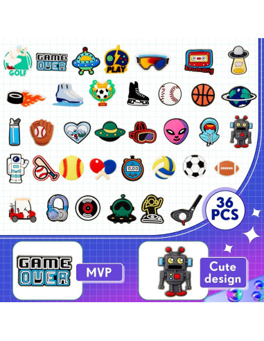 Llaveros de Videojuegos Batiyeer - 36 Piezas PVC 3x3cm