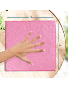 Paquete de 24 Paños de Microfibra Hearth & Harbor 30x30 cm Rosados 2