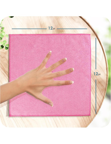 Paquete de 24 Paños de Microfibra Hearth & Harbor 30x30 cm Rosados