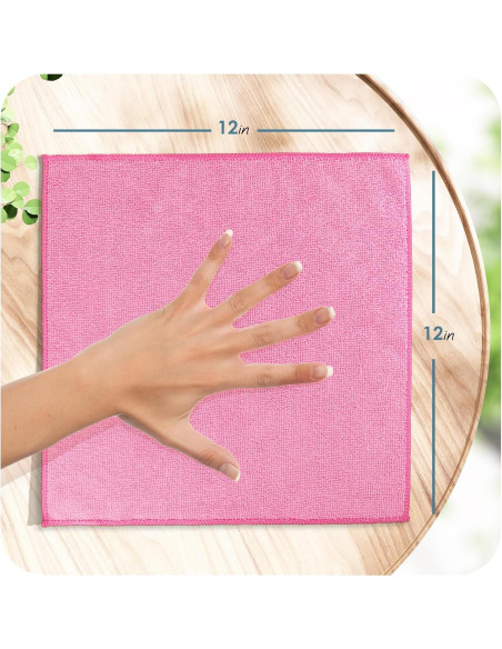 Paquete de 24 Paños de Microfibra Hearth & Harbor 30x30 cm Rosados