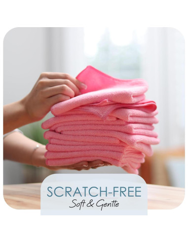 Paquete de 24 Paños de Microfibra Hearth & Harbor 30x30 cm Rosados