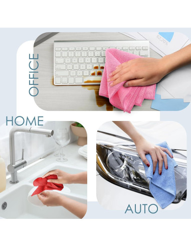 Paquete de 24 Paños de Microfibra Hearth & Harbor 30x30 cm Rosados