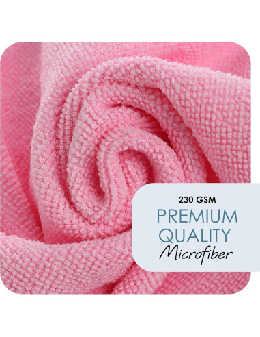 Paquete de 24 Paños de Microfibra Hearth & Harbor 30x30 cm Rosados