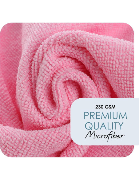 Paquete de 24 Paños de Microfibra Hearth & Harbor 30x30 cm Rosados