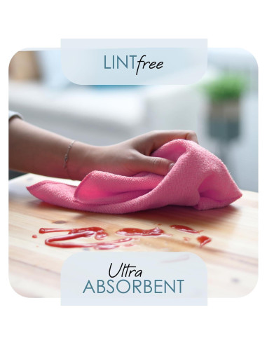 Paquete de 24 Paños de Microfibra Hearth & Harbor 30x30 cm Rosados