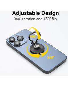 Soporte para Anillo de Teléfono Aceyoon Negro 360 Ajustable 2