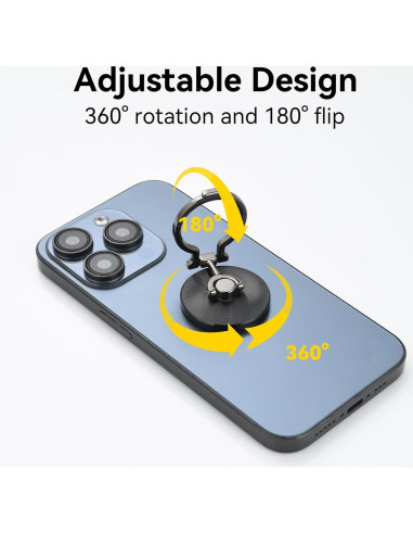 Soporte para Anillo de Teléfono Aceyoon Negro 360 Ajustable