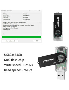 64GB Unidad Flash USB 2 Paquete TTUSB101 Velocidad 27MB/s 2